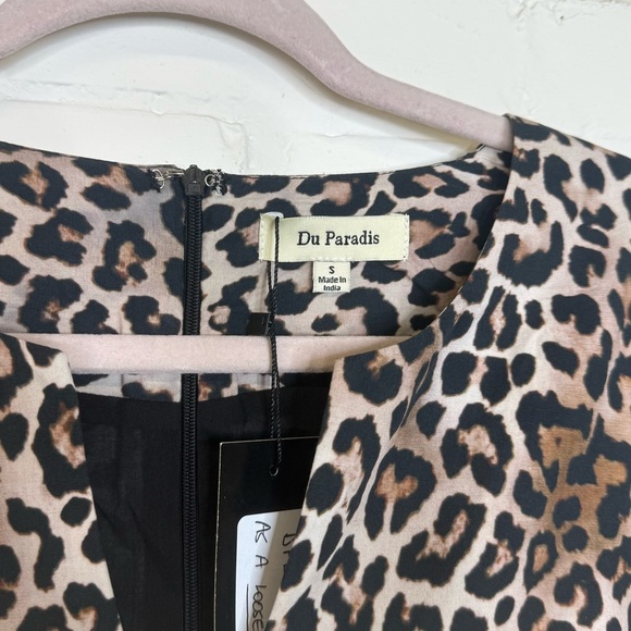 NWT DU PARADIS Veronica Animal Print Mini Dress Small - Picture 3 of 6